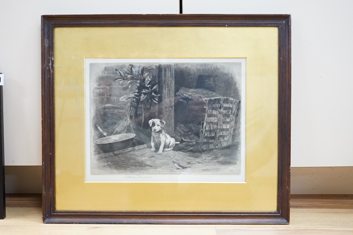 Herbert Dicksee RE (1862-1942), artist's proof, 'All His Troubles Before Him', signed in pencil, 24 x 31cm. Condition - fair to good